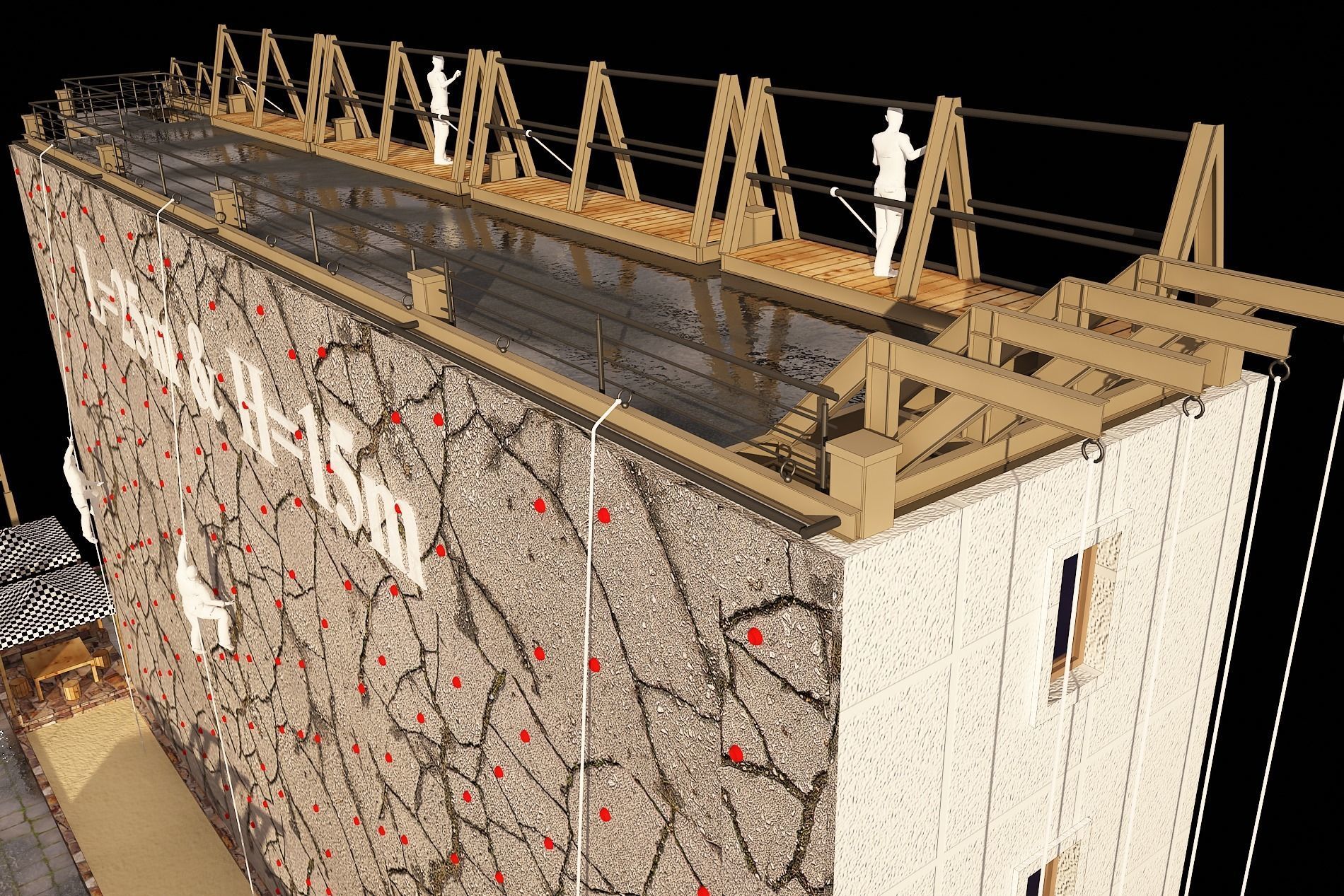 3D model of rock climbing and rappelling site with full details 3D model_9