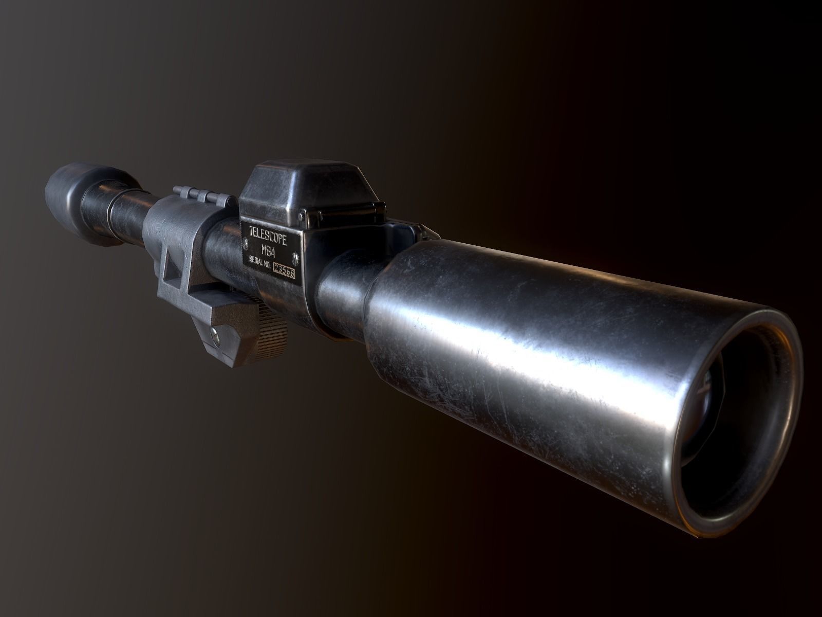 Springfield M1903 Sniper rifle with M84 scope PBR Low-poly 3D model_7