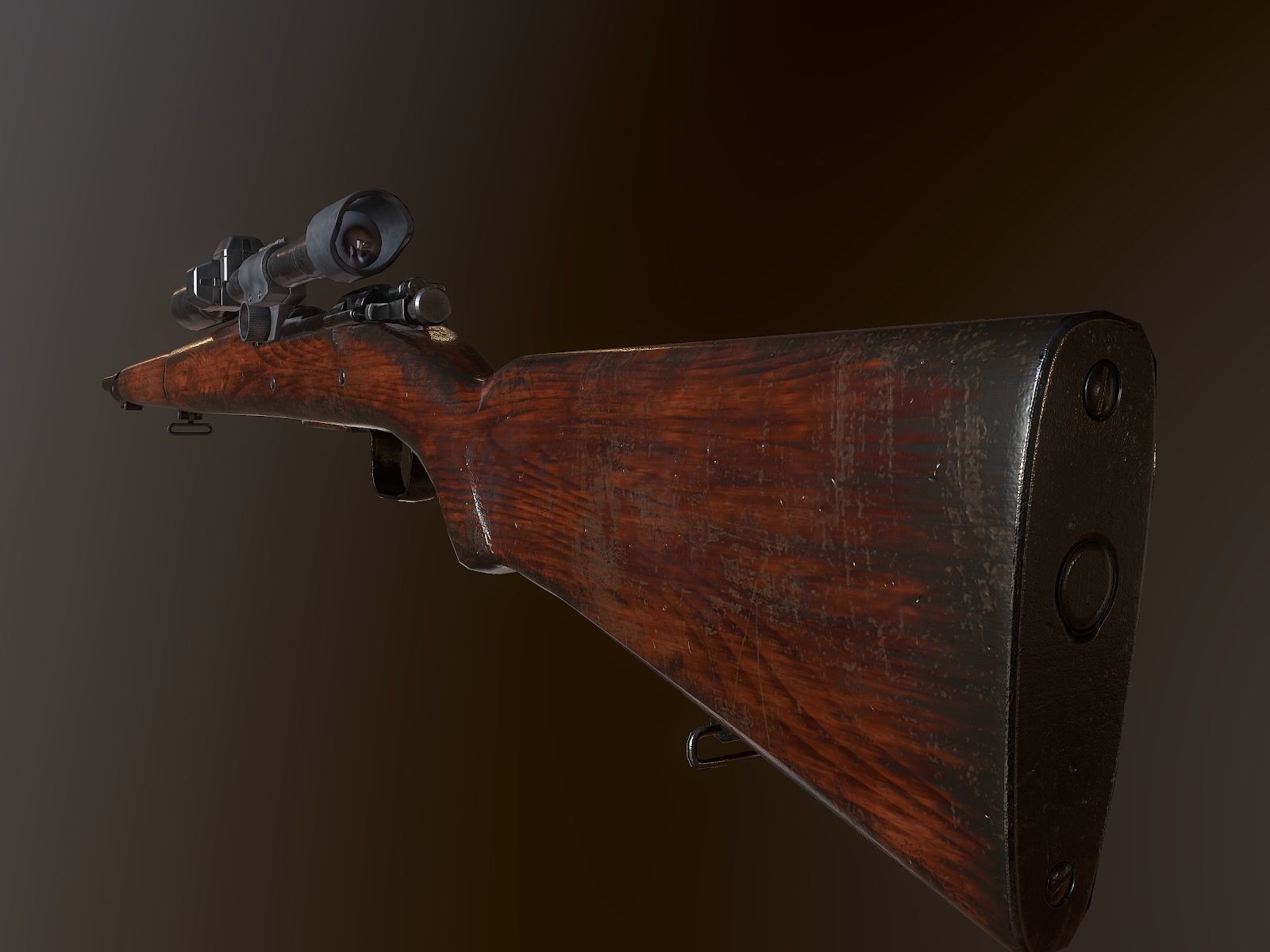 Springfield M1903 Sniper rifle with M84 scope PBR Low-poly 3D model_13