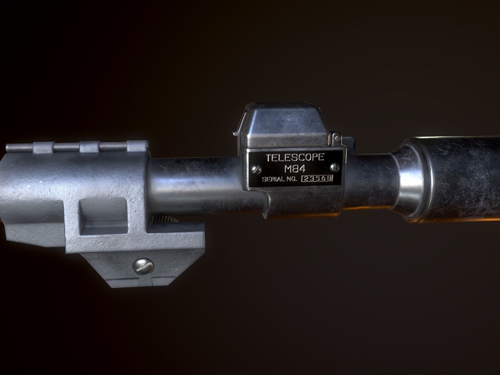 Springfield M1903 Sniper rifle with M84 scope PBR Low-poly 3D model_9
