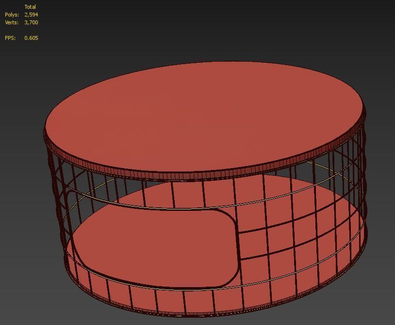 Wireframe Coffee Table 3D model_2
