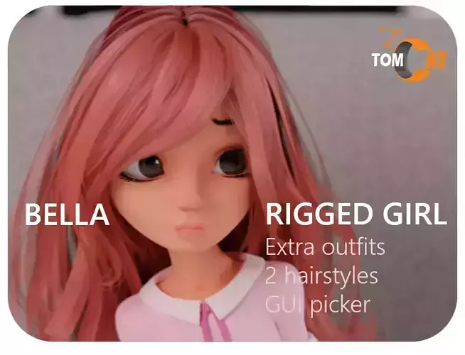 Bella Rigged Girl Character 3D model