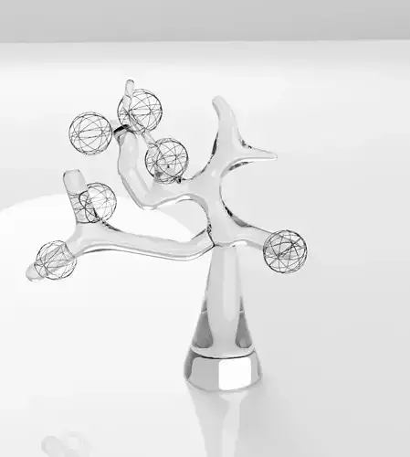 glass tree with balls