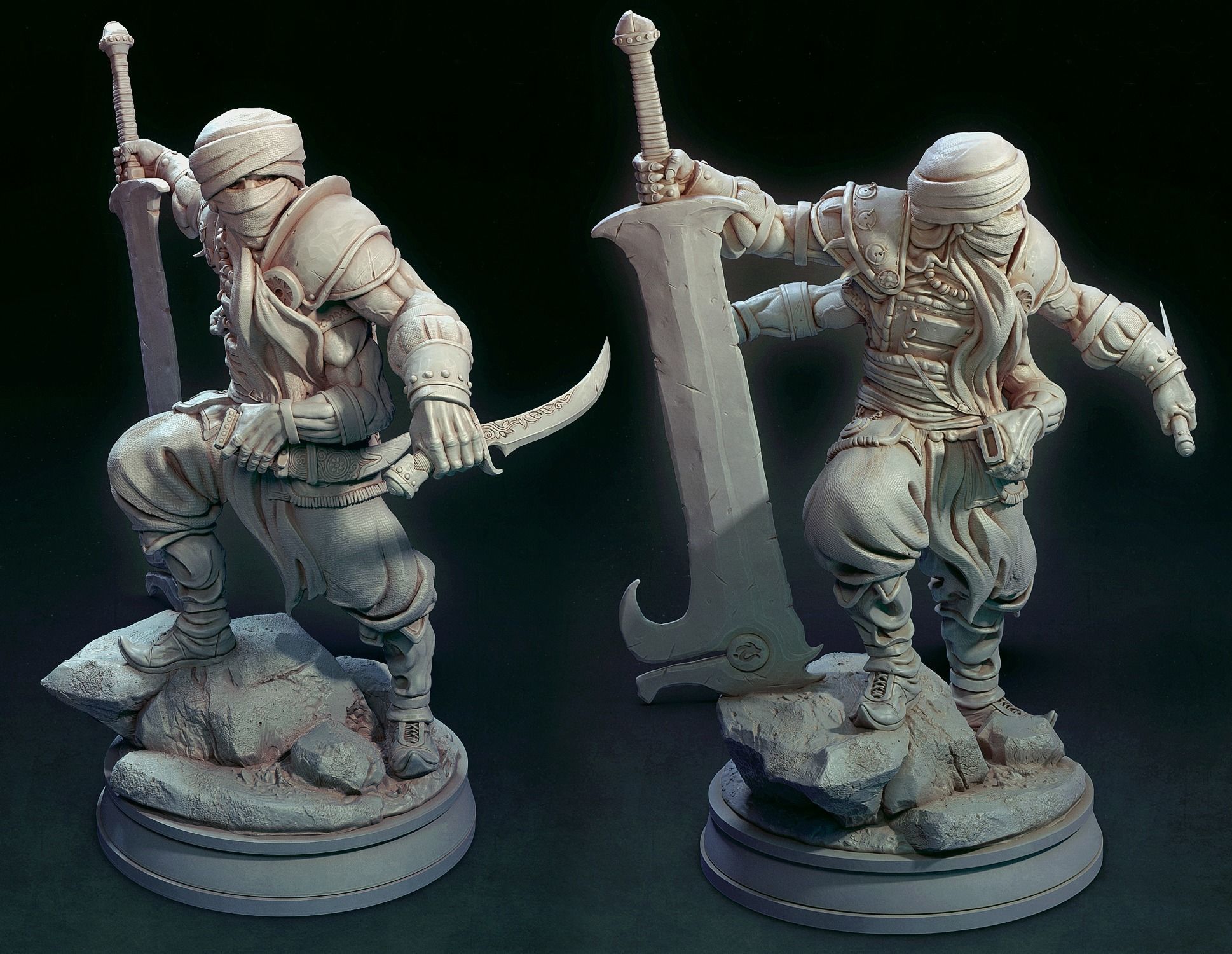 The Fire Warrior Figurine 3D print model_1