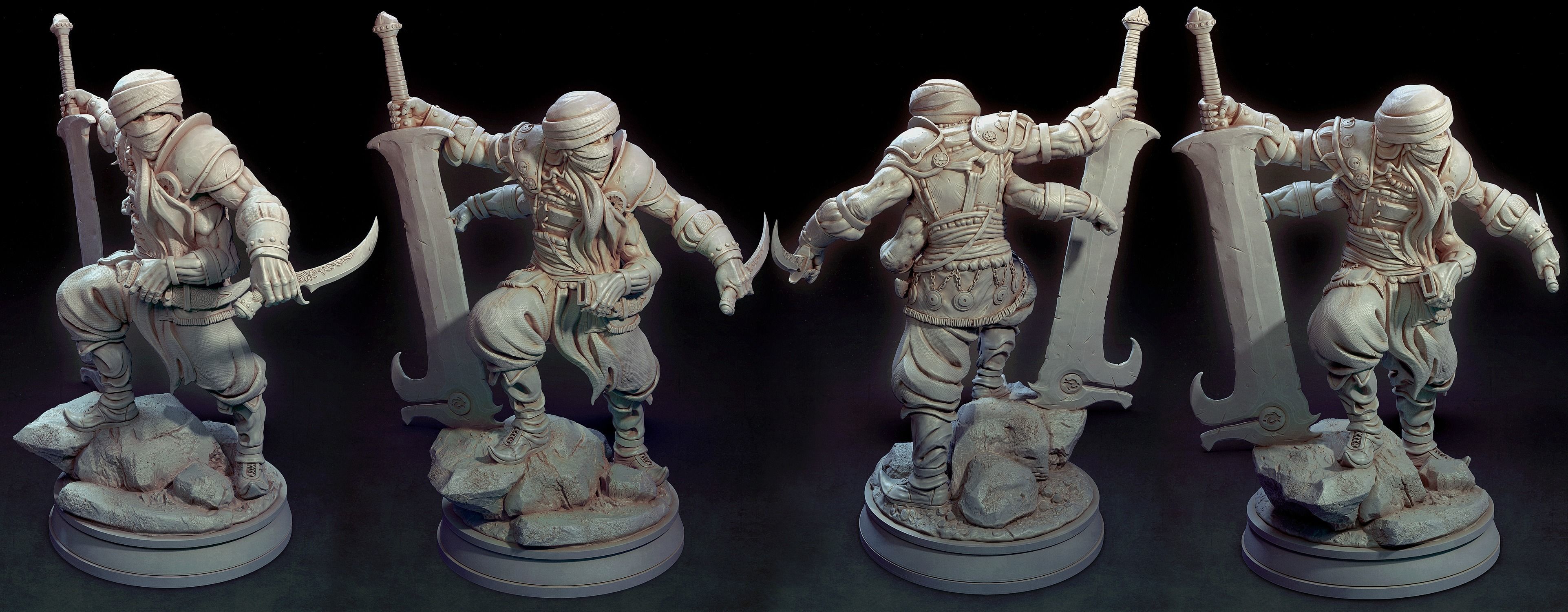 The Fire Warrior Figurine 3D print model_2