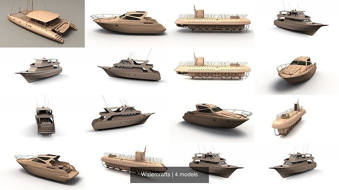 Watercrafts boat 3D Model Collection