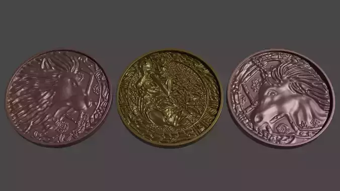 Medallions from Resident Evil 2 3D print 3D Model Collection
