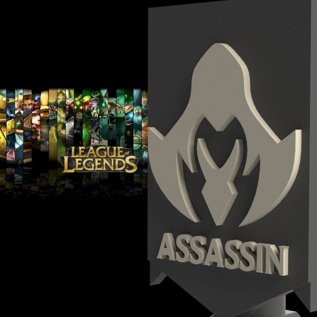 ADJUSTABLE GPU SUPPORT ASSASSIN LEAGUE OF LEGENDS 3D print model_1