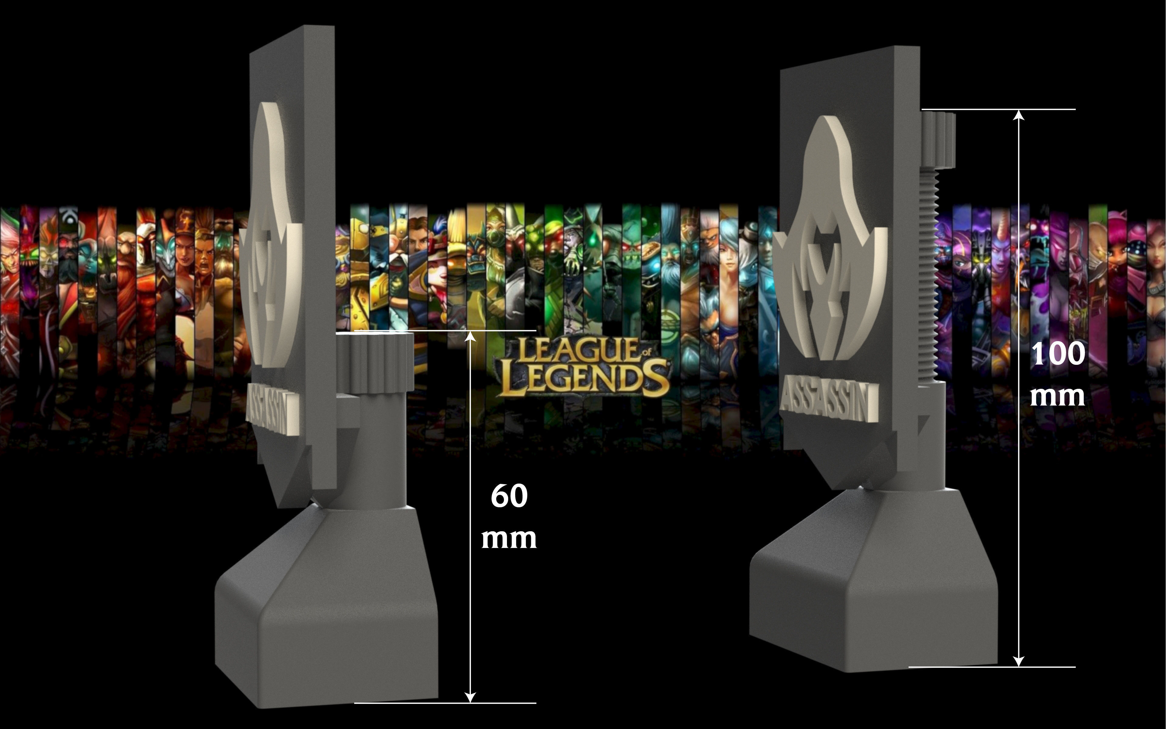 ADJUSTABLE GPU SUPPORT ASSASSIN LEAGUE OF LEGENDS 3D print model_2
