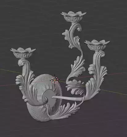 3D sconce model ornate wall 3D print model