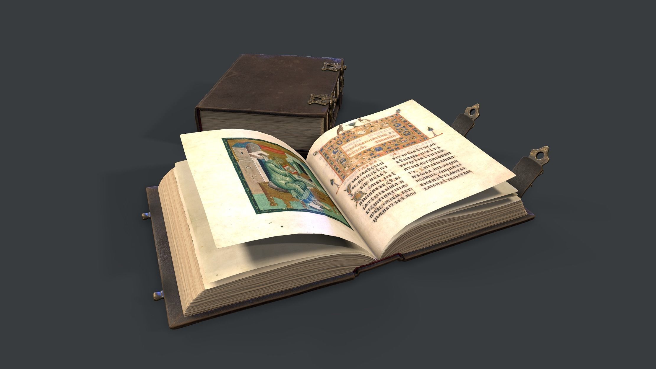 Old foliant Low-poly 3D model_2