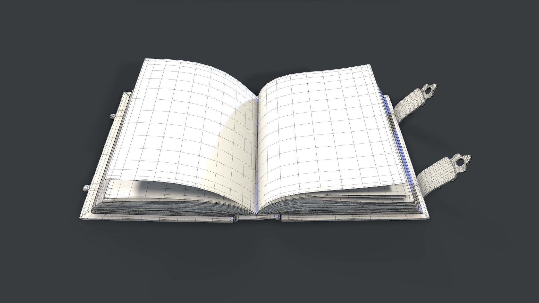 Old foliant Low-poly 3D model_8