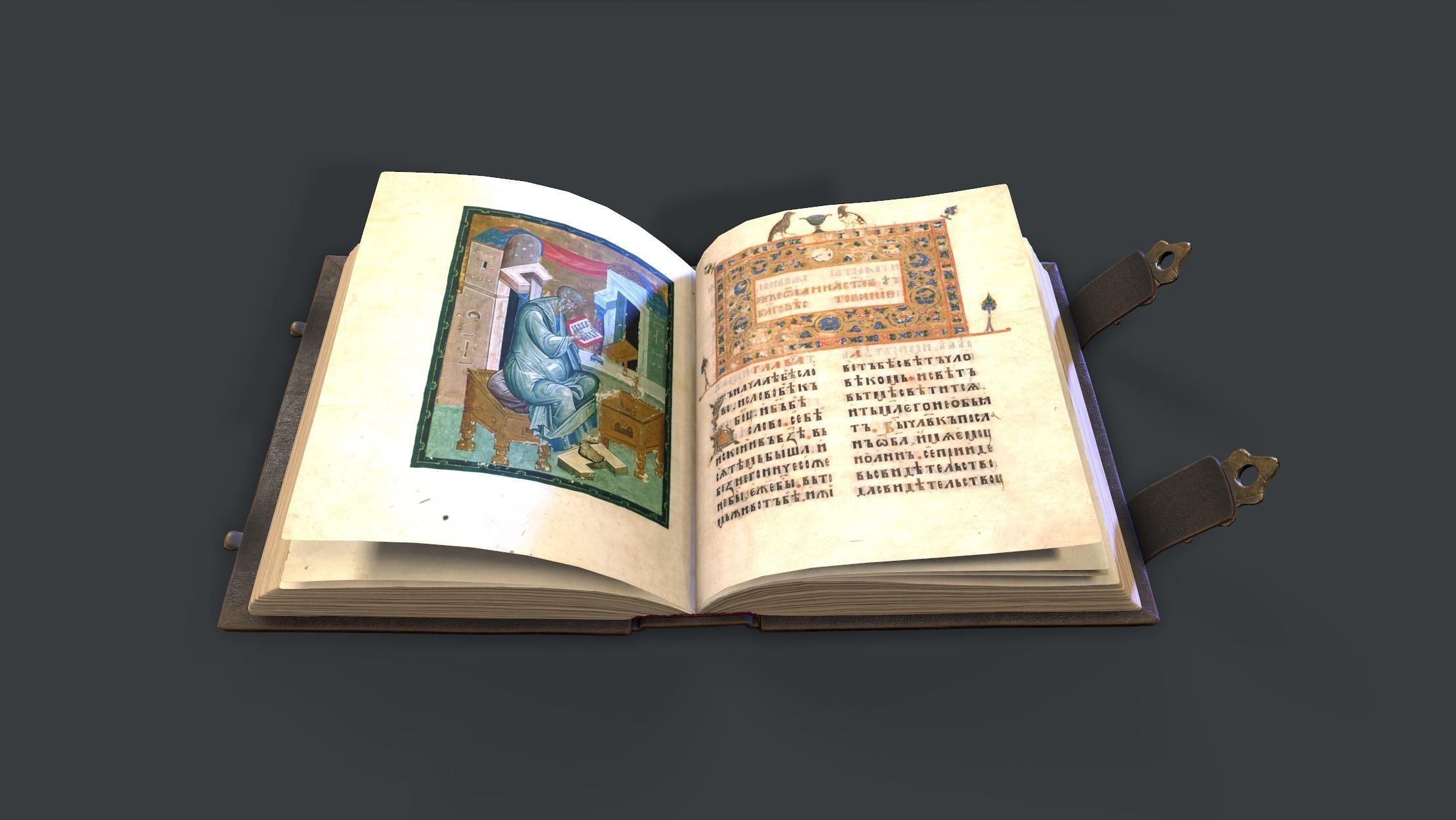 Old foliant Low-poly 3D model_5