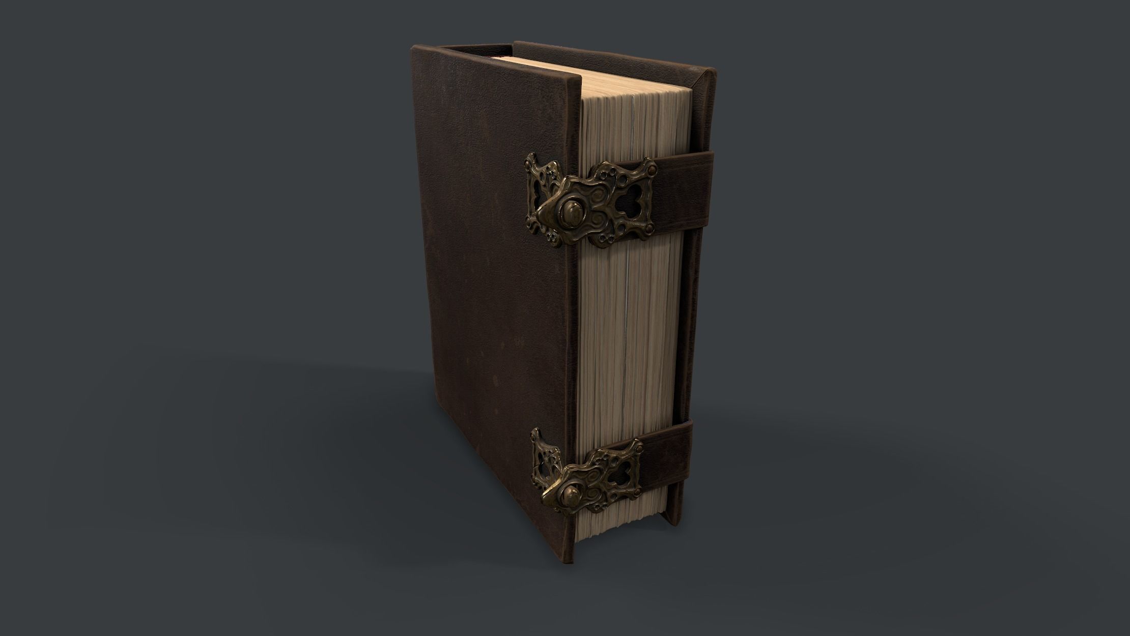 Old foliant Low-poly 3D model_3