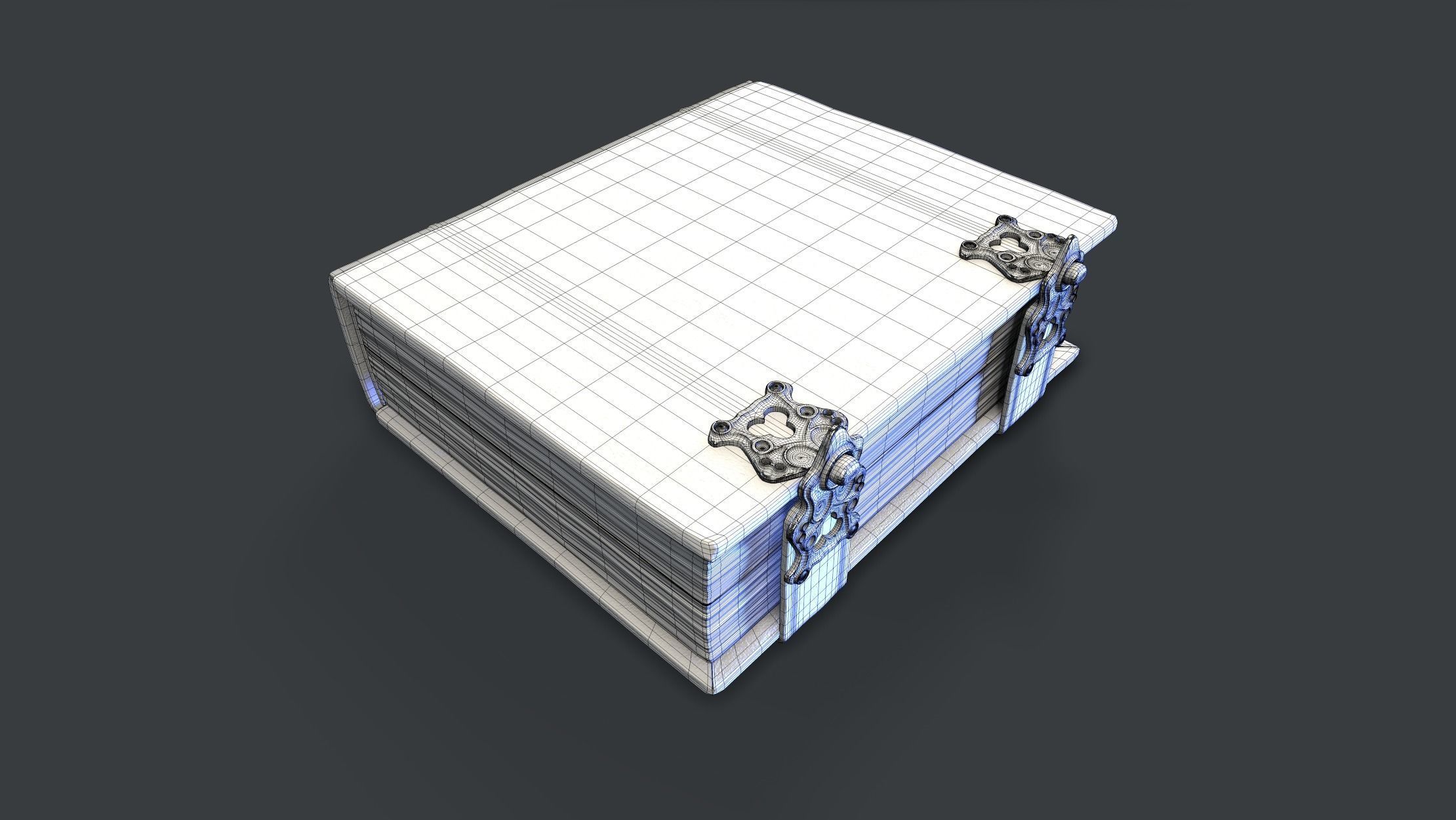 Old foliant Low-poly 3D model_7