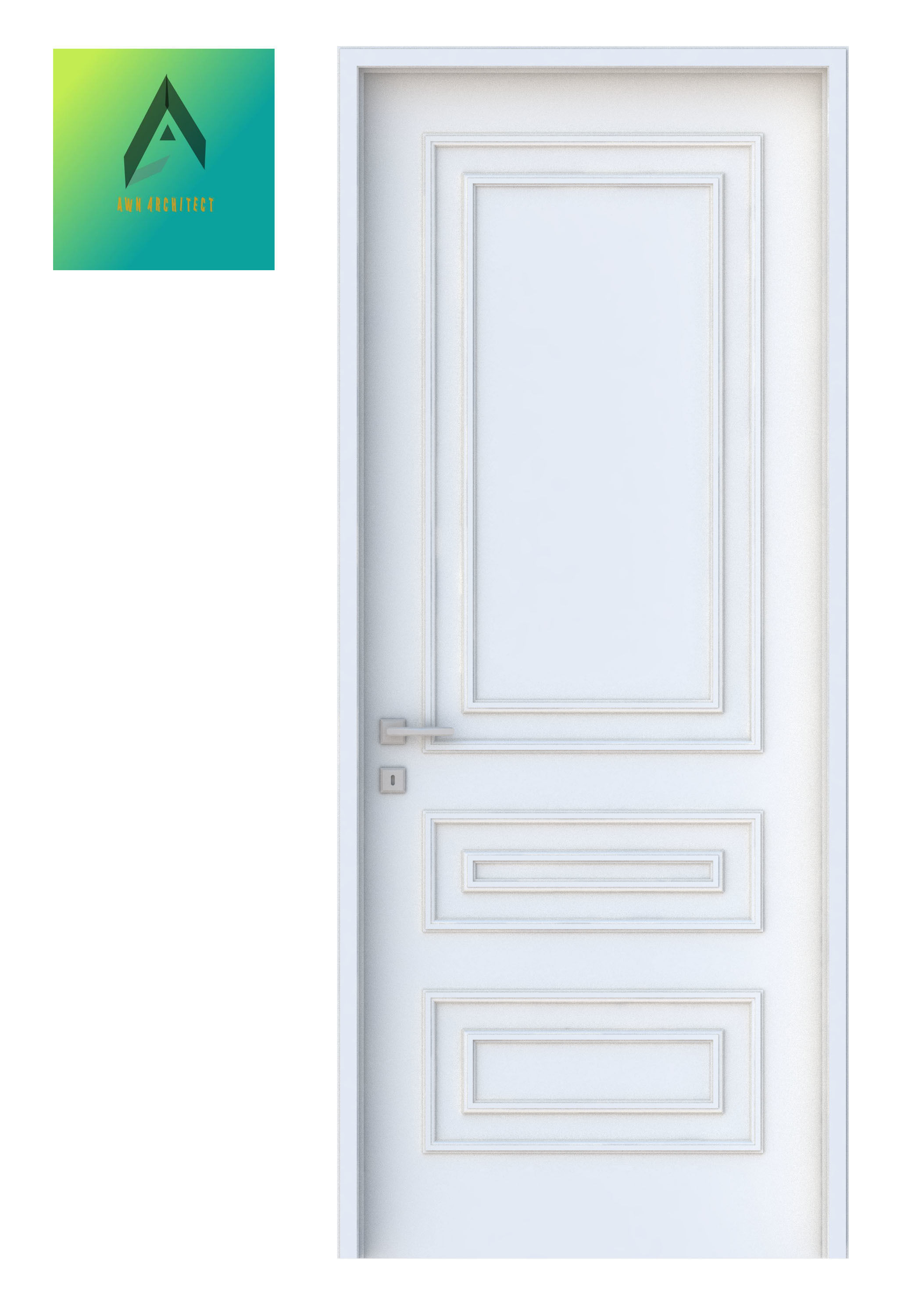 Room Door Type 21 3D print model_2