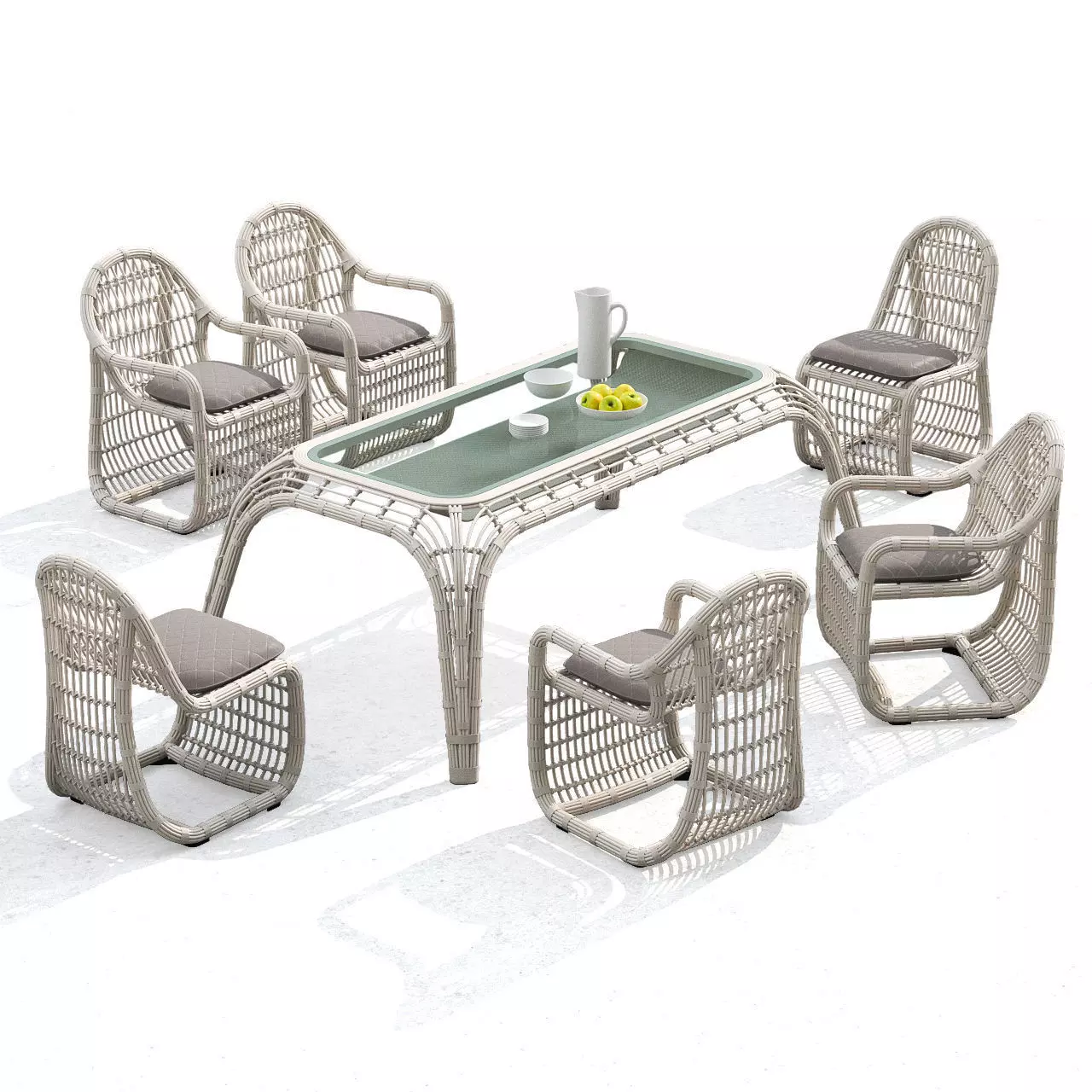 hi gold fox chairs and table Free 3D model