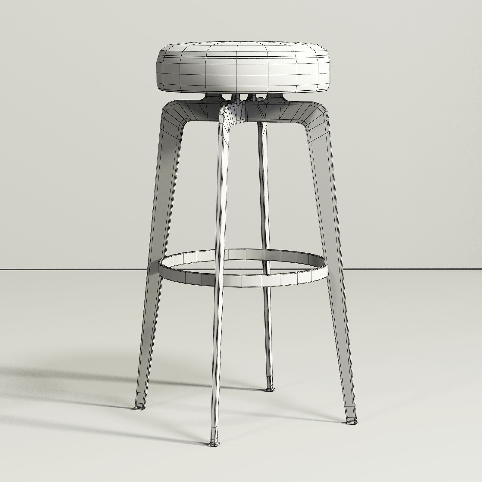 Bar Stool 110 Low-poly 3D model_5