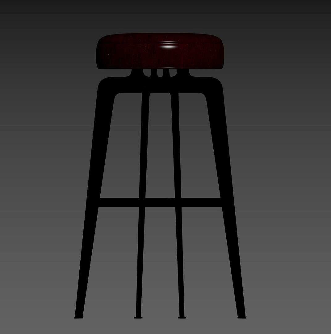 Bar Stool 110 Low-poly 3D model_6