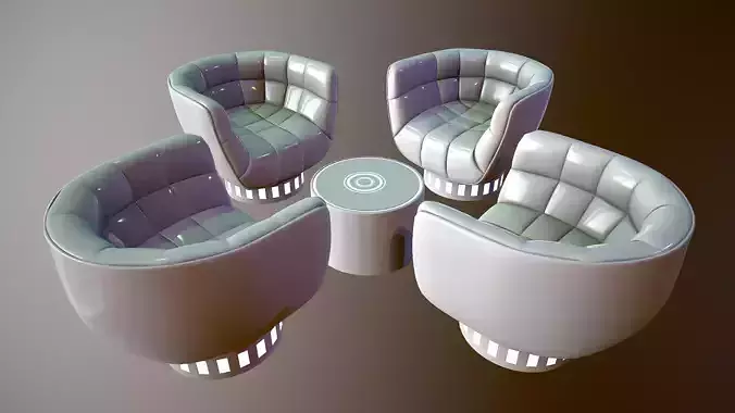 Futuristic Lounge table and chair set