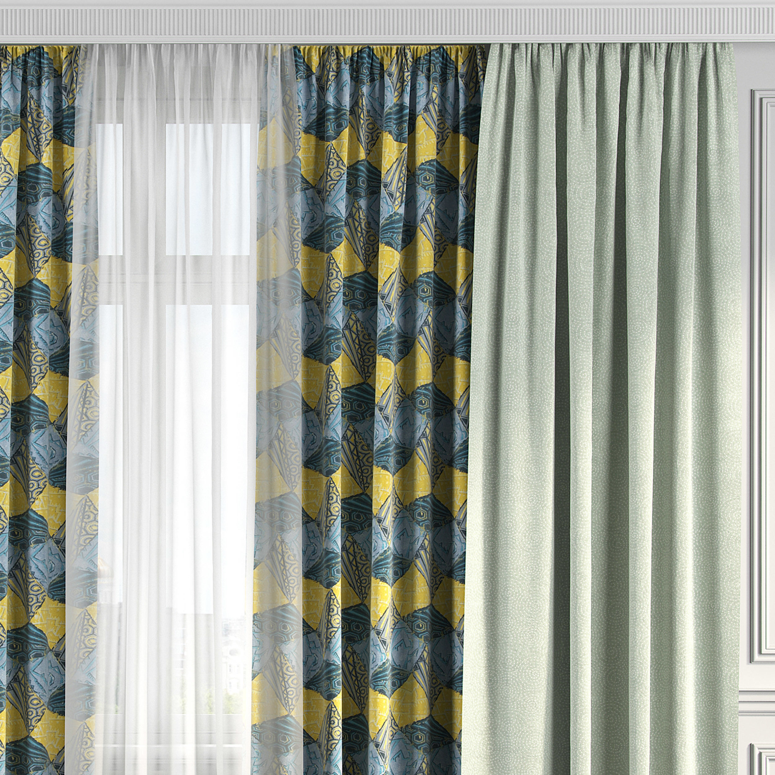 Curtain Set 169 3D model_2