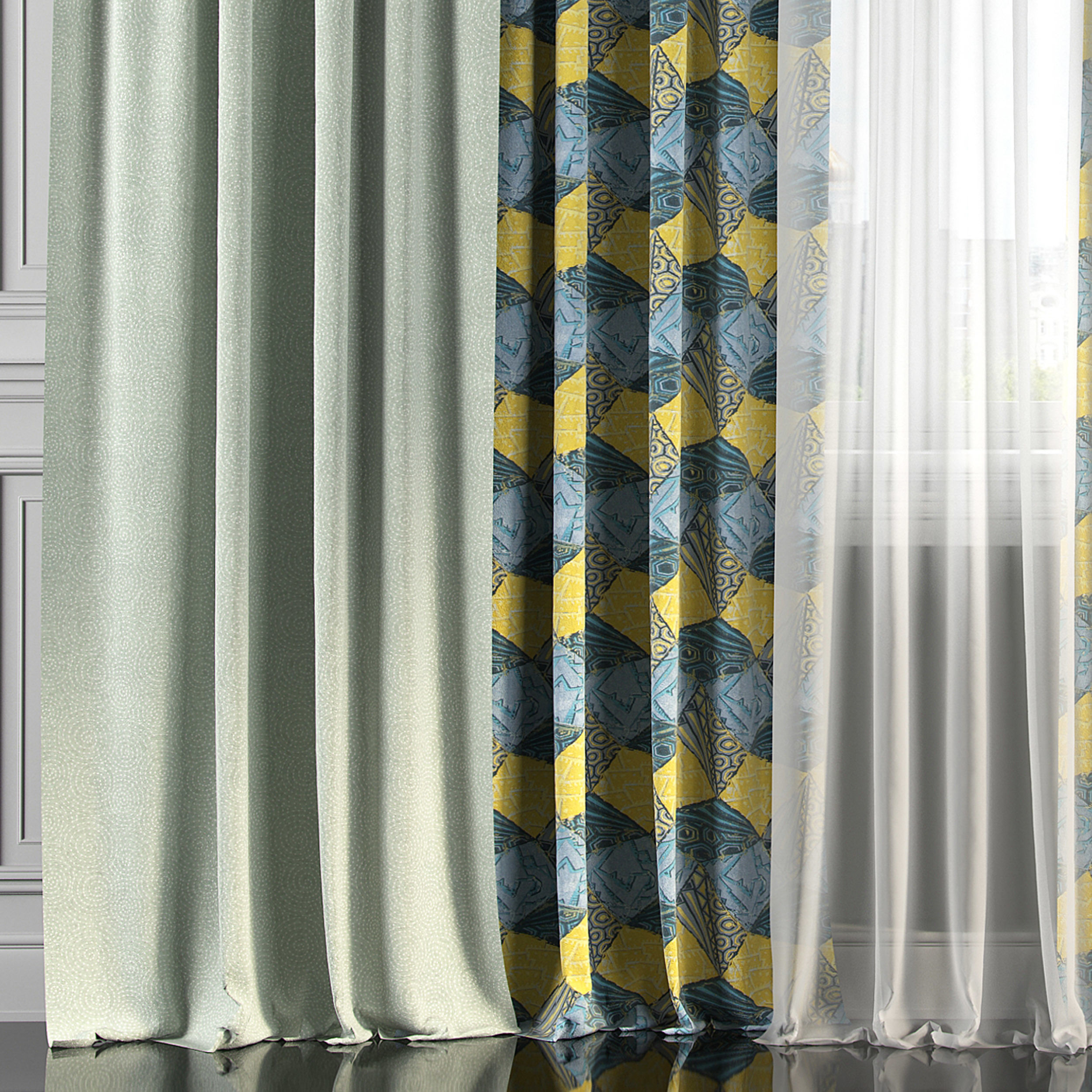 Curtain Set 169 3D model_3