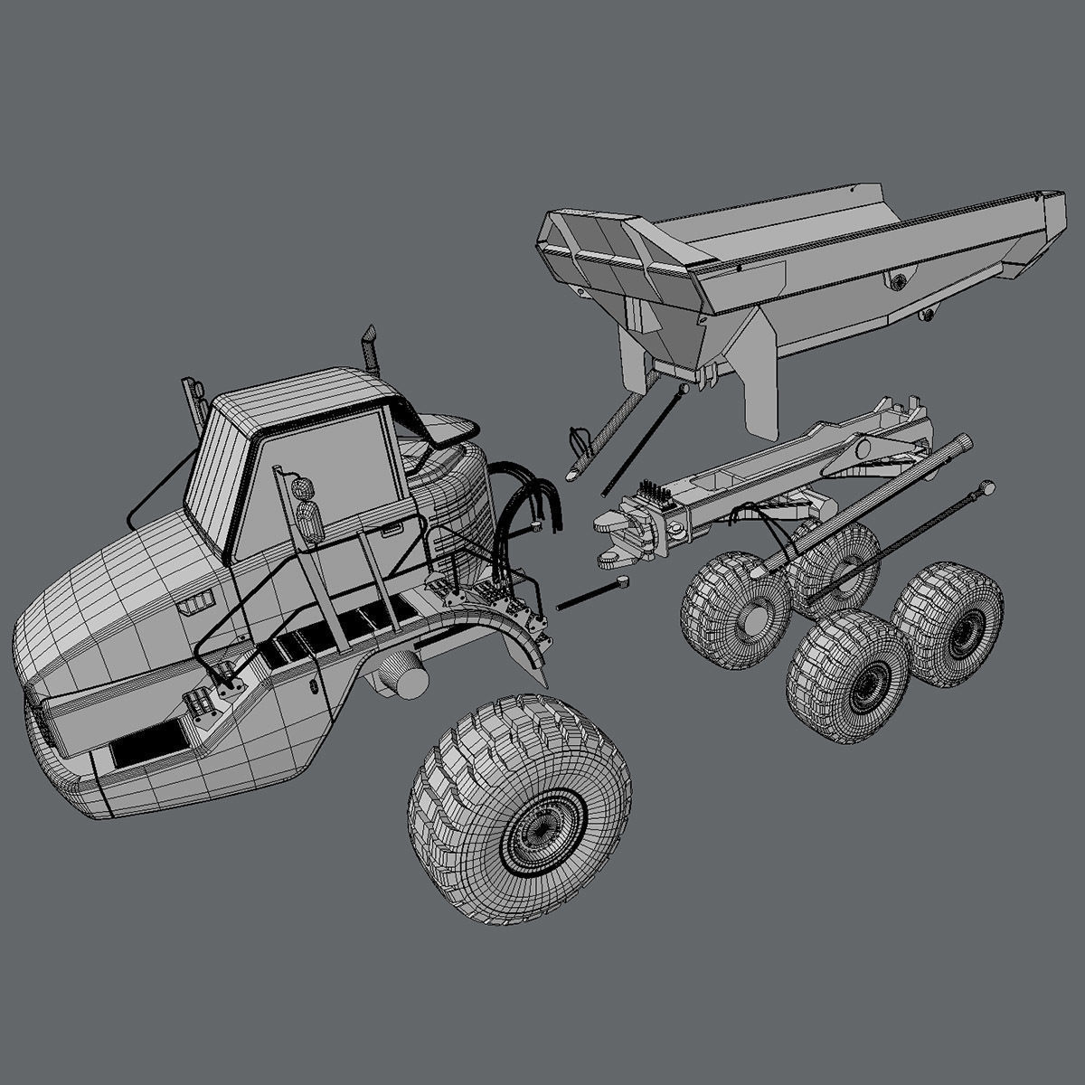Articulated Dump Truck Cat 740 3D model_7