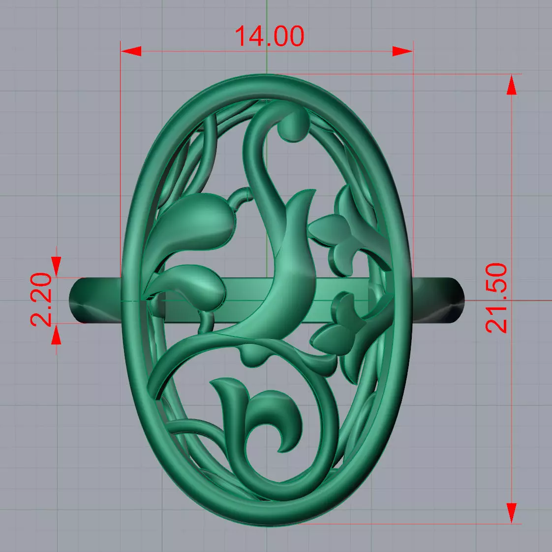 3D STL file - Flower ring in 5 ring sizes - 3D print and casting 3D print model_5