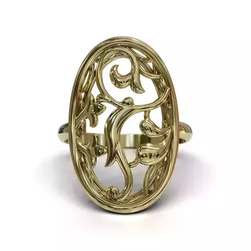 3D STL file - Flower ring in 5 ring sizes - 3D print and casting