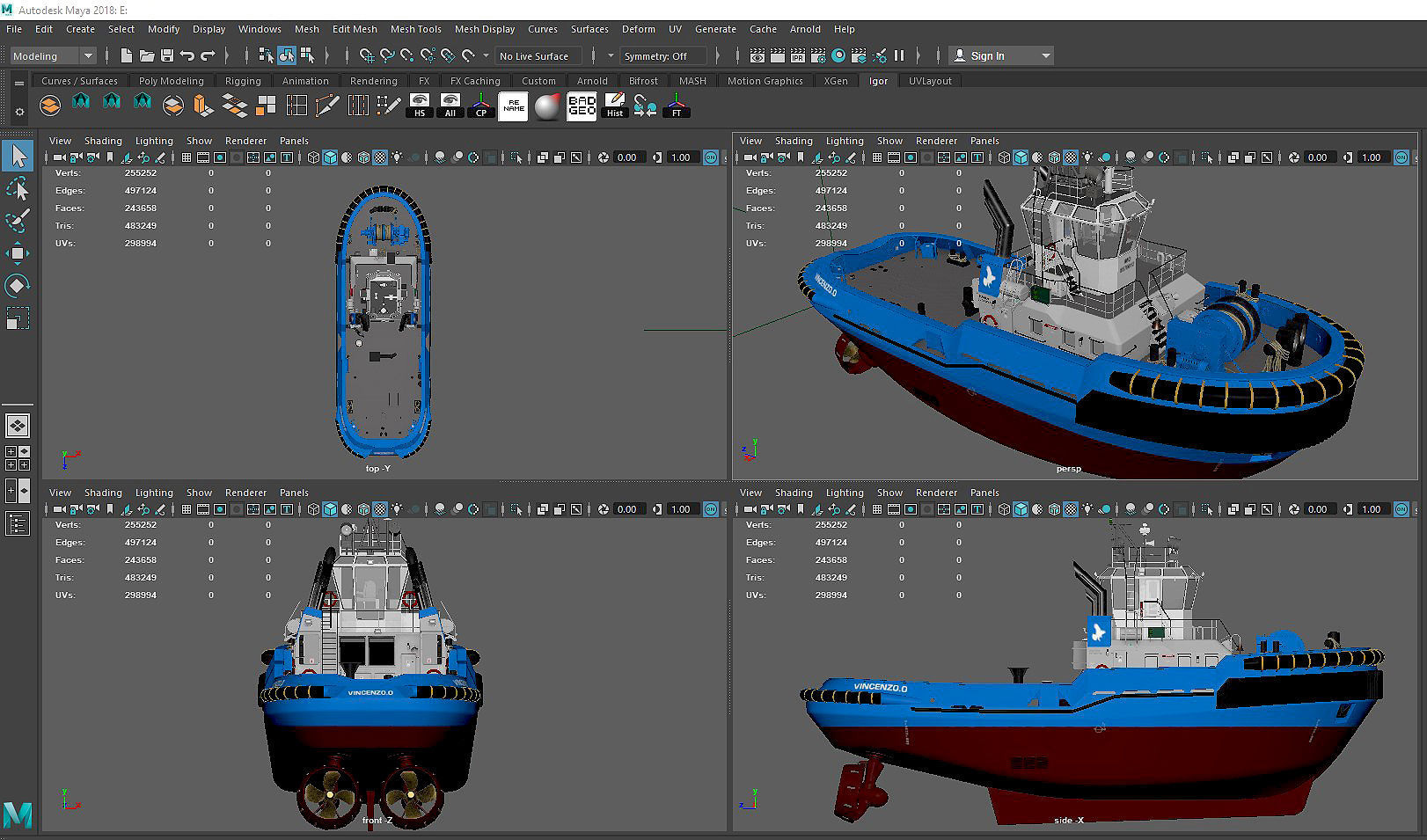 Tugboat  hquality 3D model_17