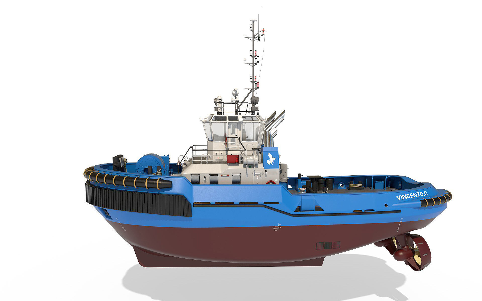 Tugboat  hquality 3D model_7