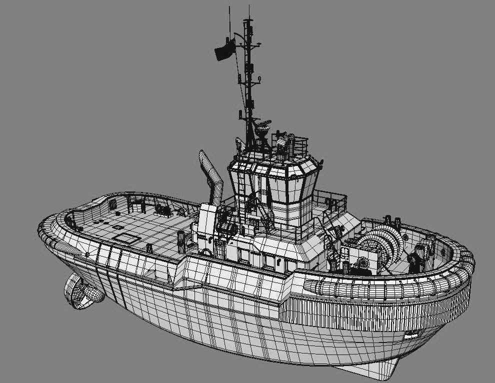Tugboat  hquality 3D model_14