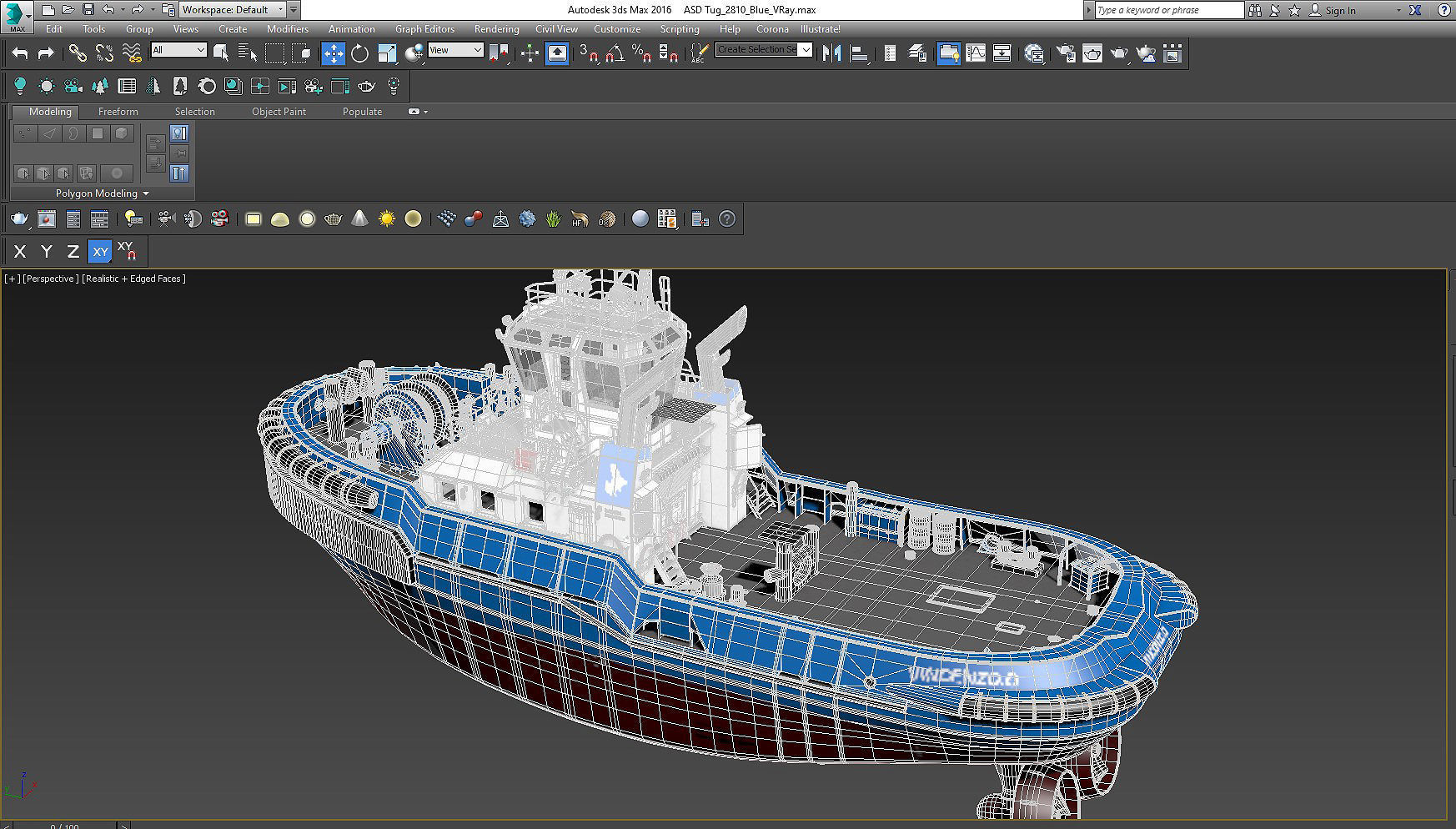 Tugboat  hquality 3D model_3