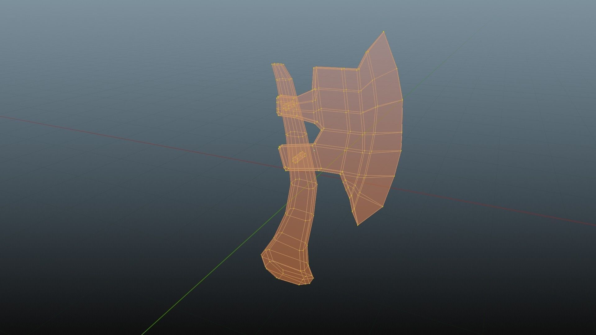 Low poly axe 1 Low-poly 3D model_6