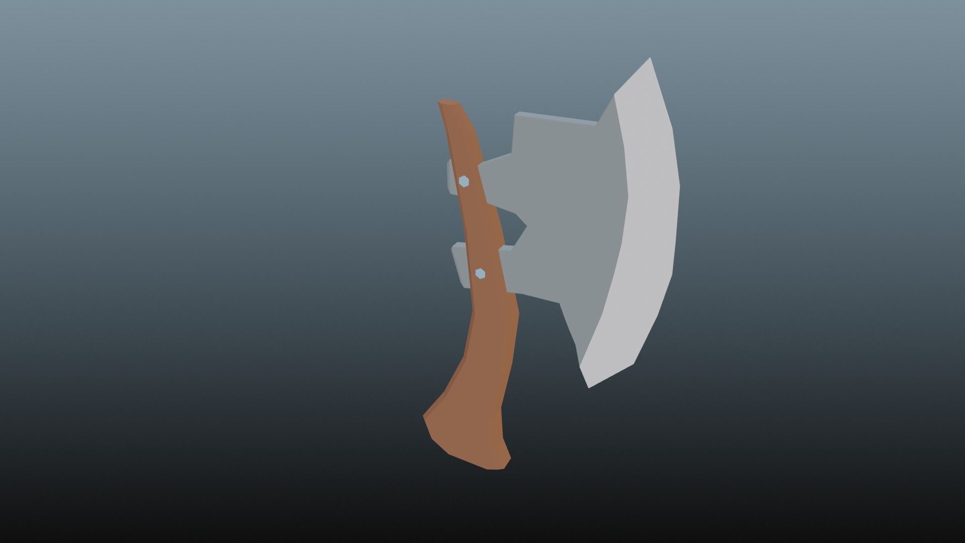Low poly axe 1 Low-poly 3D model_1