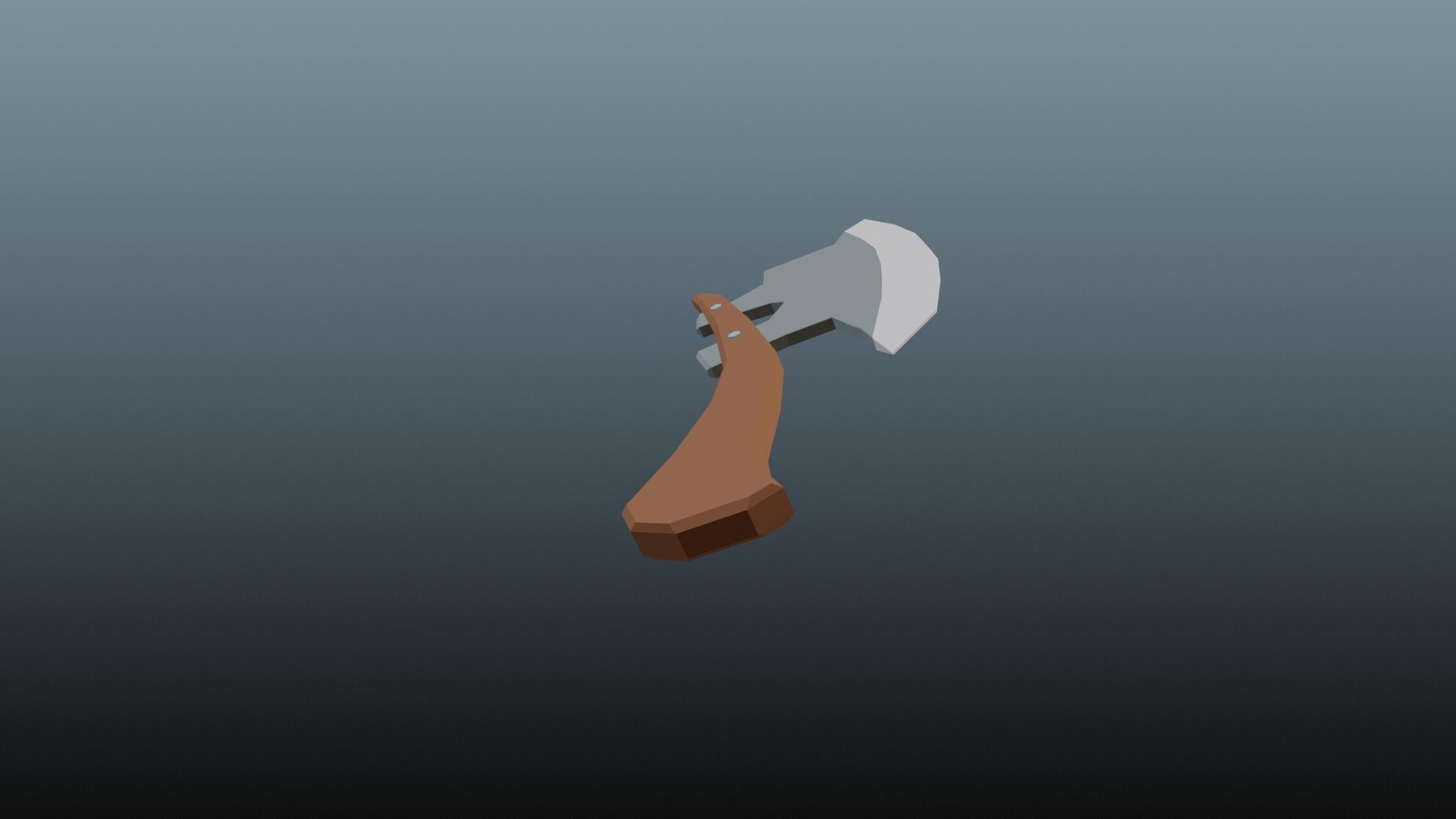 Low poly axe 1 Low-poly 3D model_4