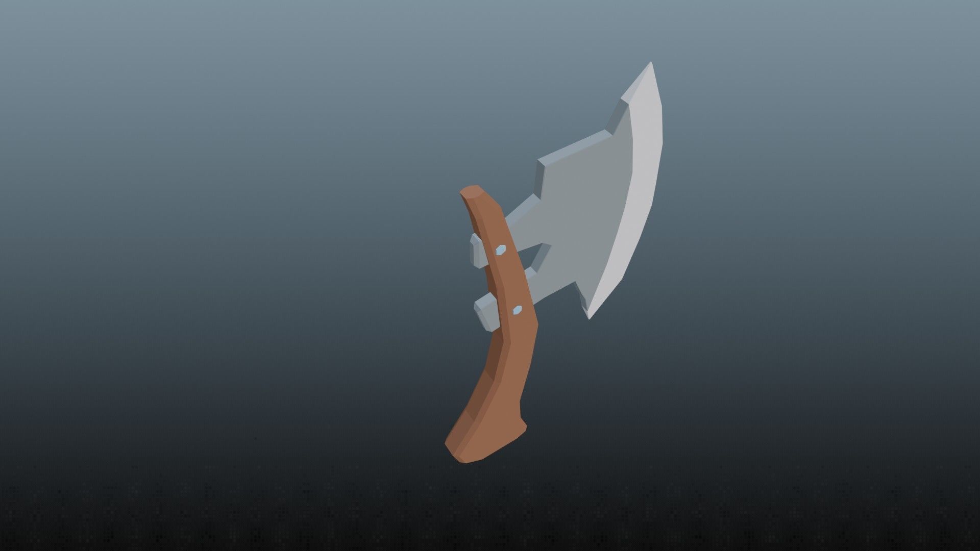 Low poly axe 1 Low-poly 3D model_2