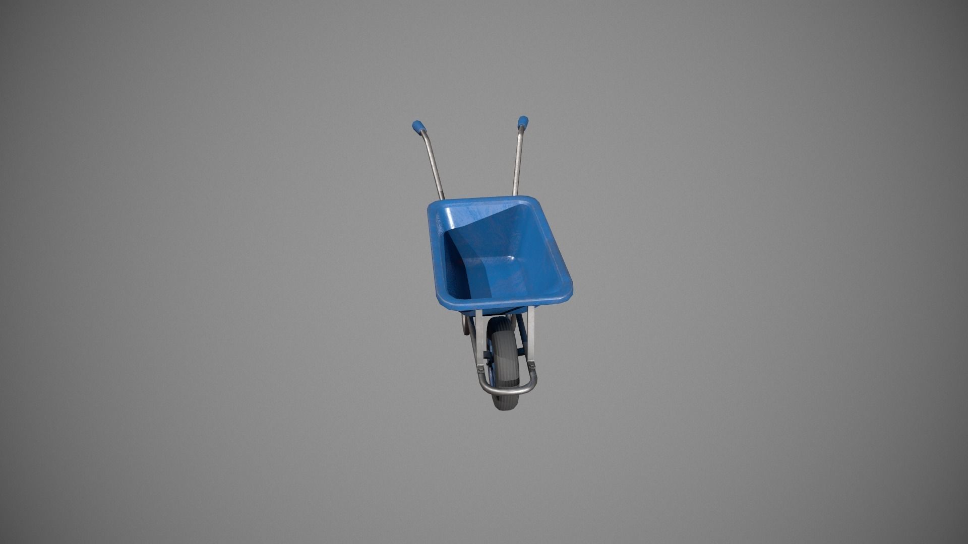 Blue Wheelbarrow Low-poly 3D model_8