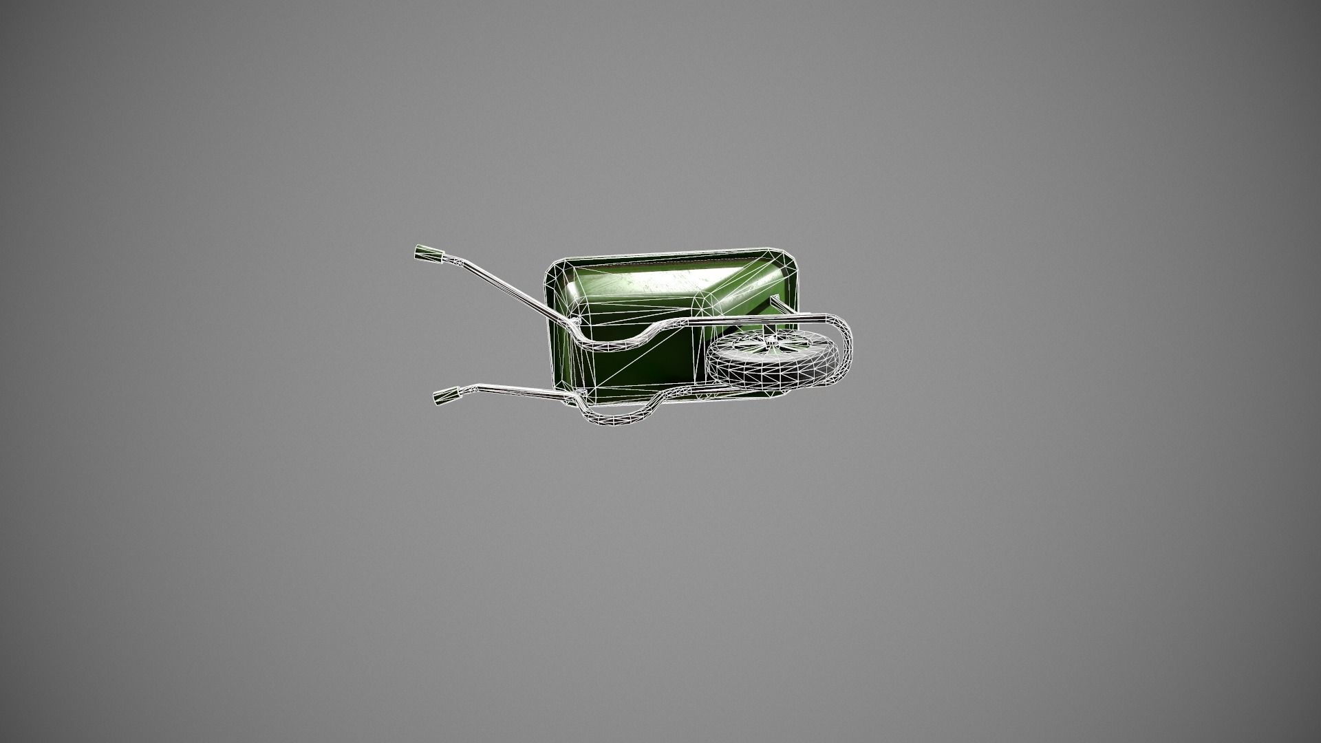 Green Wheelbarrow Low-poly 3D model_21
