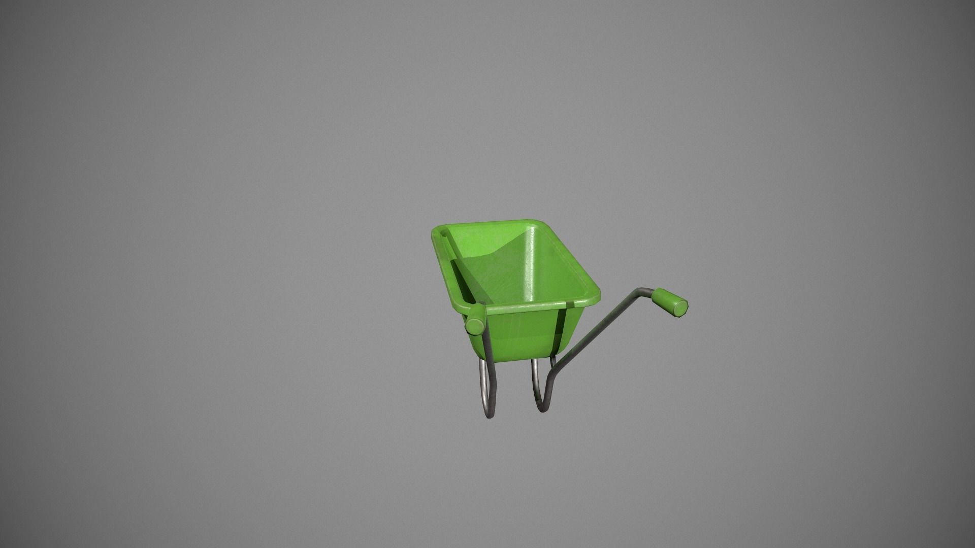 Green Wheelbarrow Low-poly 3D model_6