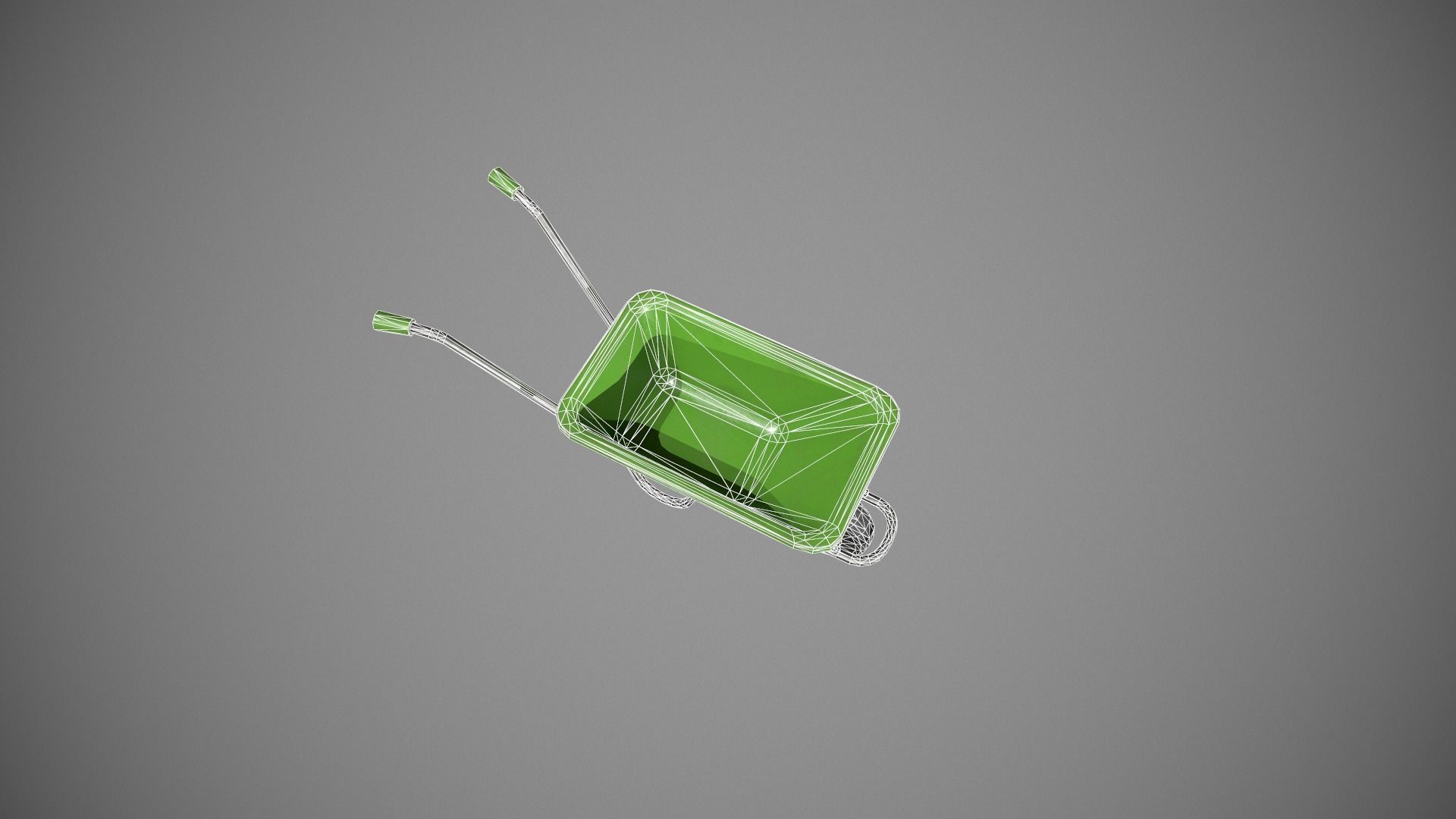 Green Wheelbarrow Low-poly 3D model_20