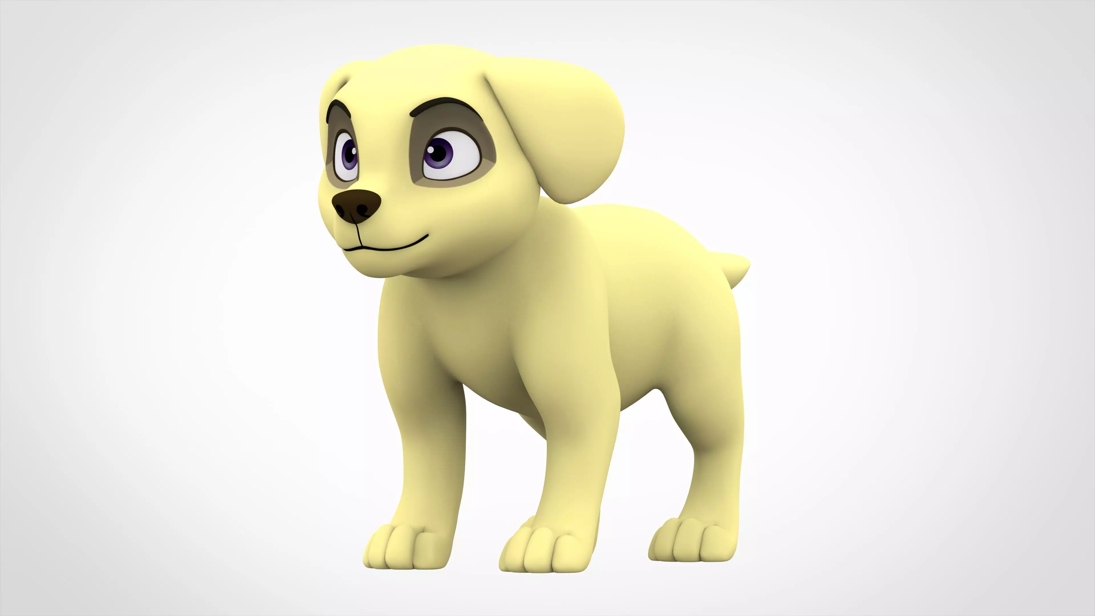 Pale Yellow Labrador Low-poly 3D model