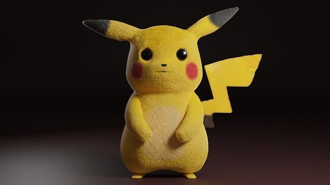 Pikachu plush toy 3D model