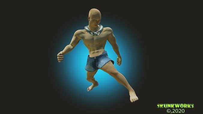 Asian Thug Kicking 3D model