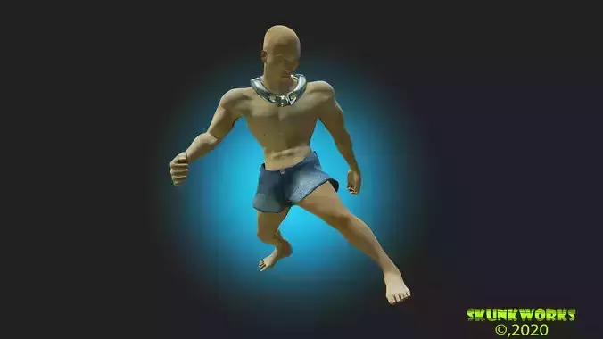 Asian Thug Kicking 3D model