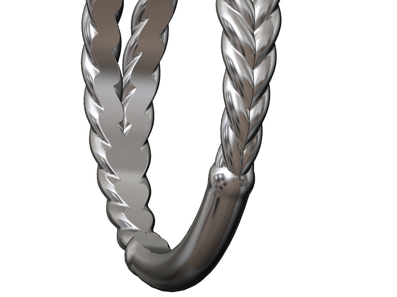 Double row twisted wire ring 3D print model_10