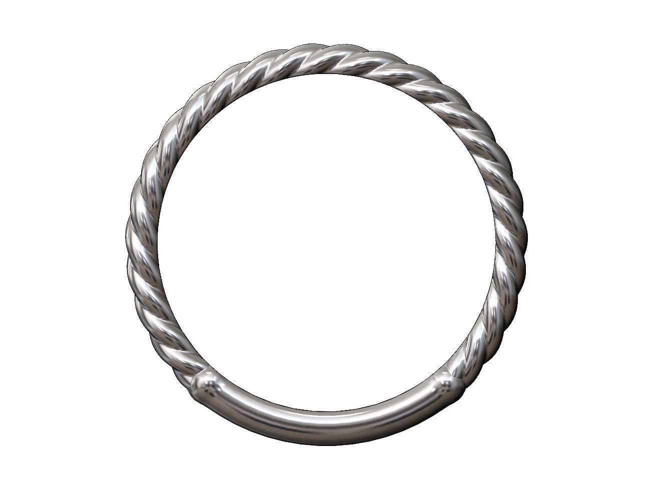 Double row twisted wire ring 3D print model_4