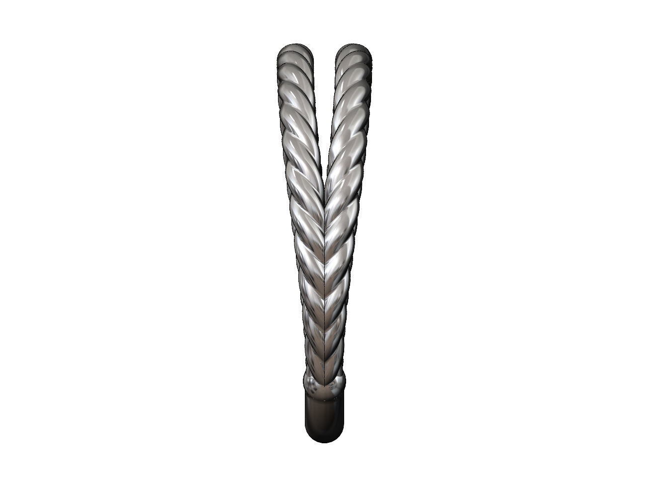 Double row twisted wire ring 3D print model_6