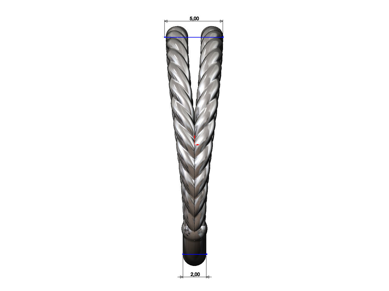 Double row twisted wire ring 3D print model_7