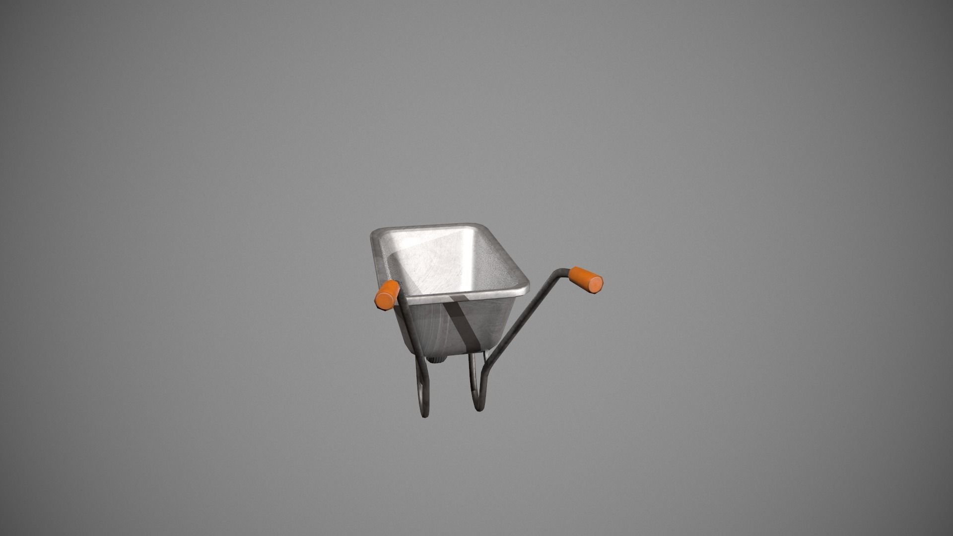 Metal - Orange Wheelbarrow Low-poly 3D model_2